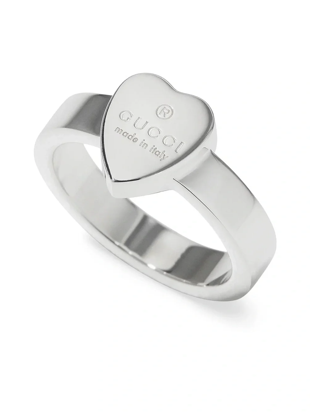 Gucci Sterling Silver Heart Signet Ring